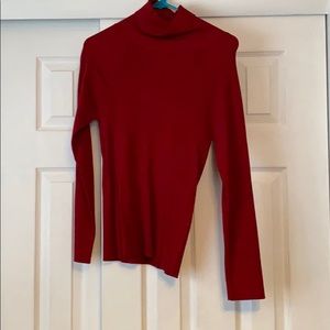 Red turtle neck sweater